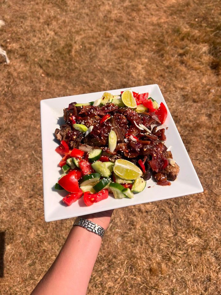 Sticky Asian beef short ribs with balsamic figs